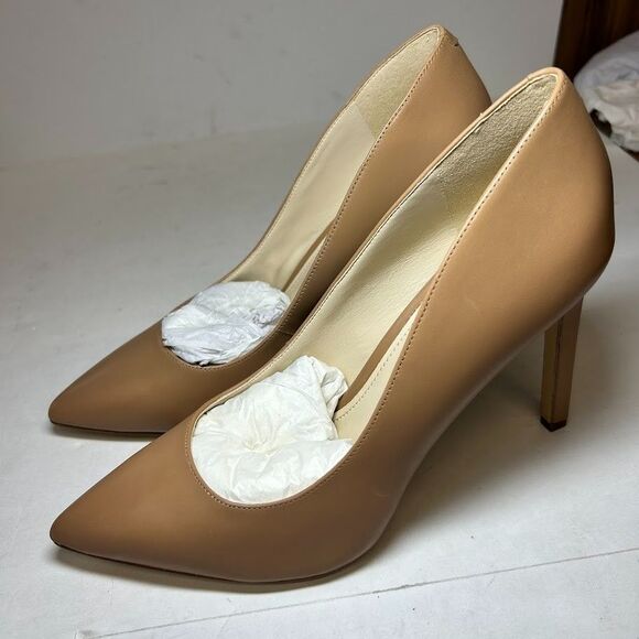 Nine West Womens 9 W Medium Natural Leather Stiletto Pump High Heels NIB IK0 - Picture 2 of 4